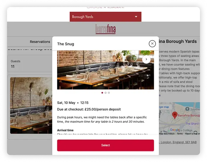 barrafina private dining option